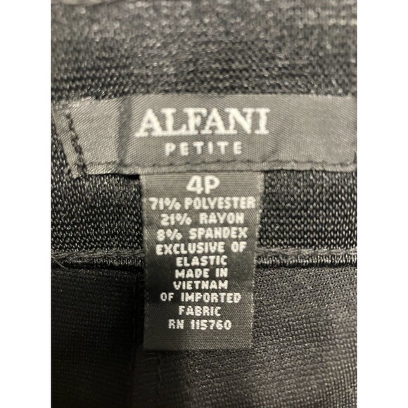 Alfani Skinny Ankle Pants Womens 4 Petite Deep Black Stretch NWT - Picture 2 of 6